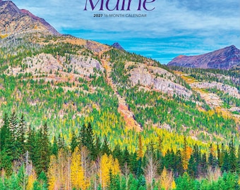 Maine Wild & Scenic | 2027 12 x 24 Inch (Hanging) Monthly Square Wall Calendar | Plastic-Free | BrownTrout | USA United States Northeast