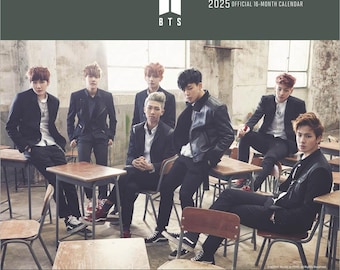 BTS OFFICIAL | 2025 12 x 24 Inch Monthly Square Wall Calendar | Plastic-Free | BrownTrout | K-Pop Bangtan Boys Music