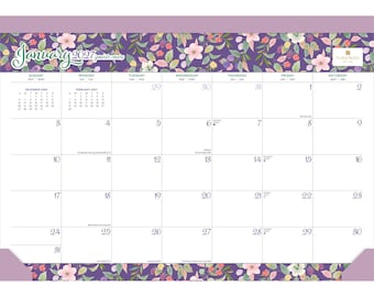House of Turnowsky OFFICIAL | 2027 17 x 12 Inch Monthly Desk Pad Calendar | Sticker Sheet | BrownTrout | Stationery Elegant Exclusive