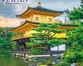 Japón / 2027 Calendario de pared mensual cuadrado de 30 x 60 cm (para colgar) / Sin plástico / BrownTrout / Viajes Asia Cerezos en flor Tokio Kioto Osaka