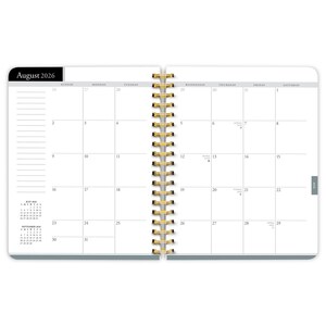 Black Solid | 2027 6 x 7.75 Inch 18 Months Weekly Desk Planner | Foil Stamped Cover | July 2026 - December 2027 | Plato | Planning immagine 3