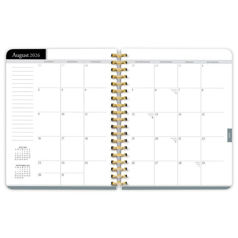 Black Solid | 2027 6 x 7.75 Inch 18 Months Weekly Desk Planner | Foil Stamped Cover | July 2026 - December 2027 | Plato | Planning immagine 3