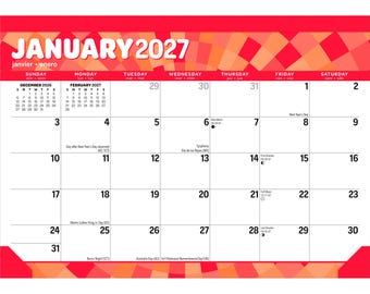 Large Print | 2027 17 x 12 Inch Monthly Desk Pad Calendar | Sticker Sheet | BrownTrout | Easy to See Large Font