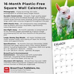 K&ouml;nnte beinhalten: Ein 16-Monats-Wandkalender ohne Plastik mit einem Foto einer wei&szlig;en Ziege. Der Kalender zeigt den Monat M&auml;rz 2026. Der Kalender ist 30,5 cm x 30,5 cm geschlossen.