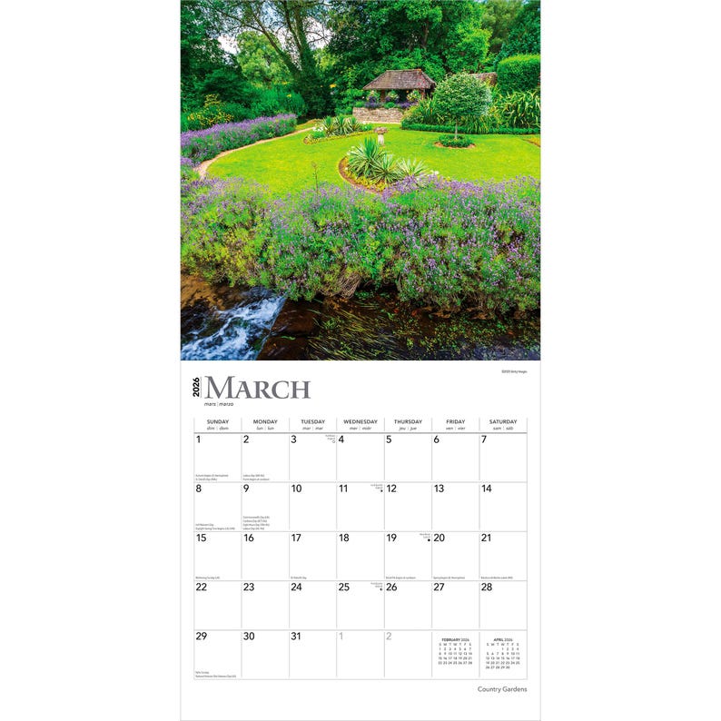 Country Gardens | 2026 12 x 24 Inch (Hanging) Monthly Square Wall Calendar | Plastic-Free | BrownTrout | Gardening Outdoor Home Nature bild 3