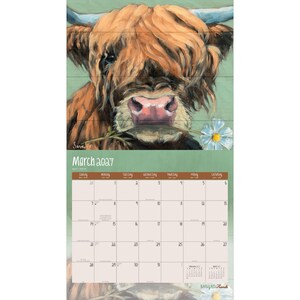 Barnyard Friends 2027 13.75 x 24 Inch (Hanging) Deluxe Wall Calendar | Artwork of Sara G. | Linen Envelope | Foil Stamped Cover Brush Dance bild 4