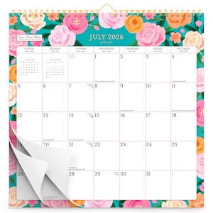 Bonnie Marcus OFFICIAL | 2027 12 x 12 Inch (Hanging) 18 Months Square Wire-O Calendar | Sticker Sheet | July 2026 - December 2027 | Plato