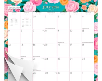 Bonnie Marcus OFFICIAL | 2027 12 x 12 Inch (Hanging) 18 Months Square Wire-O Calendar | Sticker Sheet | July 2026 - December 2027 | Plato