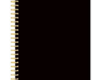 Black Solid | 2026 6x7.75 Inch Weekly Desk Planner | Foil Stamped Cover | BrownTrout | Planning Stationery