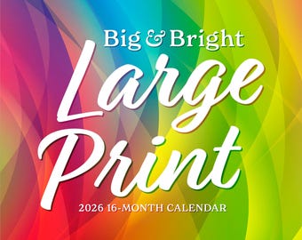 Calendario de pared mensual cuadrado de 30 x 60 cm (para colgar), grande y brillante, 2026, papel mate, sin plástico, color trucha marrón, fácil de leer.