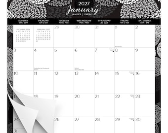Pen & Ink | 2027 12 x 12 Inch (Hanging) Monthly Square Wire-O Calendar | Sticker Sheet | BrownTrout | Stationery Planning