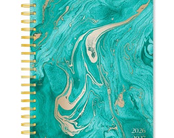 Crackled Blush | 2027 6 x 7.75 Inch 18 Months Weekly Desk Planner | Foil Stamped Cover | July 2026 - December 2027 | Plato | Planning