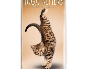 Yoga Kittens OFFICIAL | 2027-2028 3.5 x 6.5 Inch Two Year Monthly Pocket Planner Calendar | BrownTrout | Animals Humor Cats Feline Pets