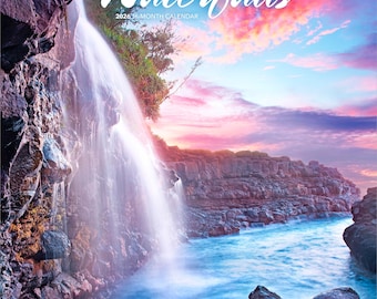 Waterfalls | 2026 12 x 24 Inch (Hanging) Monthly Square Wall Calendar | Plastic-Free | BrownTrout | Nature Rivers Lakes