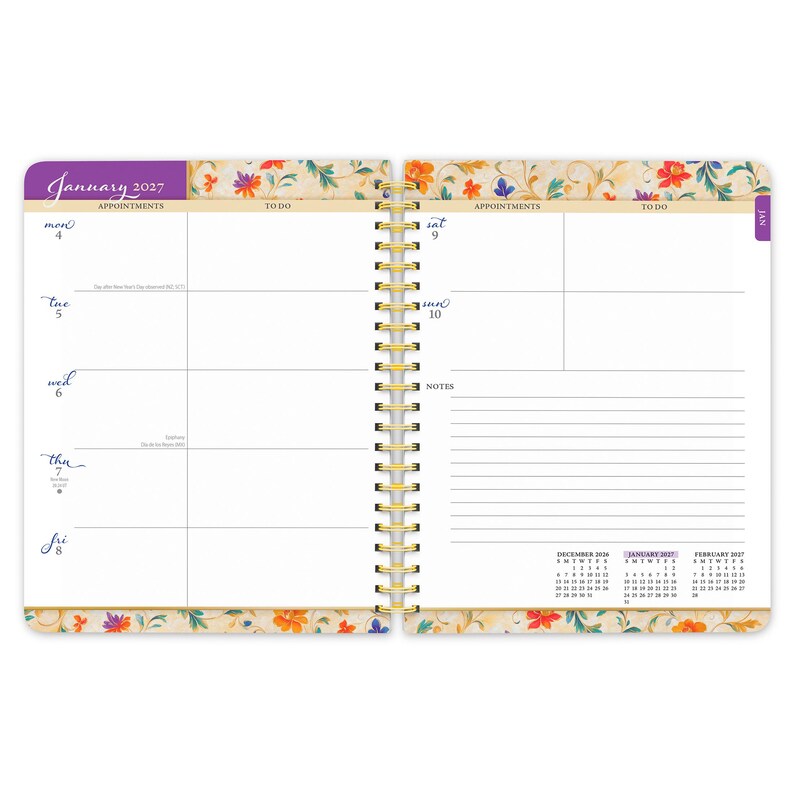 Tuscan Delight | 2027 6 x 7.75 Inch Weekly Desk Planner | Foil Stamped Cover | BrownTrout | Stationery Elegant Exclusive image 3
