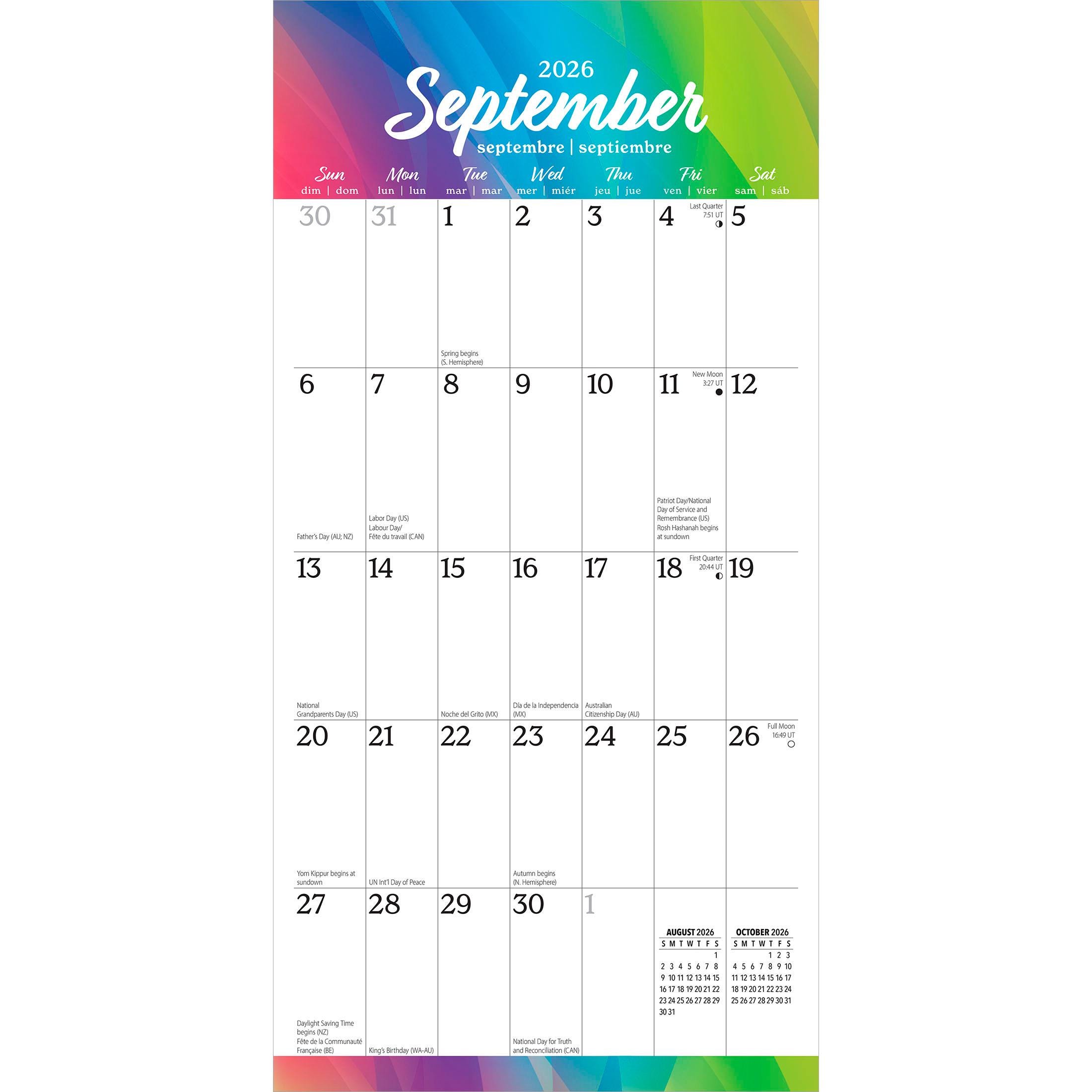 Big & Bright Large Print | 2026 12 X 24 Inch (hanging) Monthly Square ...