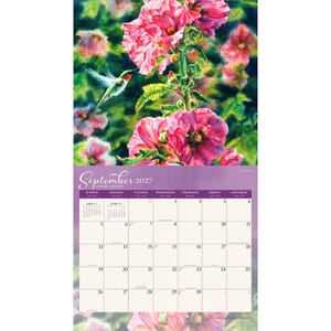 Hummingbirds 2027 13.75x24" (Hanging) Deluxe Wall Calendar | Artwork of Wanda Mumm and Beth Hoselton | Linen Envelope | Foil Stamped Cover bild 5