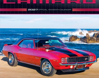 Camaro OFFICIAL | 2027 12 x 24 Inch (Hanging) Monthly Square Wall Calendar | Plastic-Free | BrownTrout | Chevrolet Motor Muscle Car