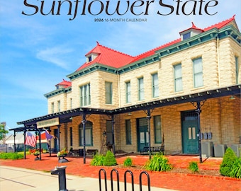 Sunflower State | Kansas Places | 2026 12 x 24 Inch (Hanging) Monthly Square Wall Calendar | Plastic-Free | BrownTrout | USA America Nature