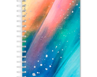 Starburst | 5.25 x 8.25 Inch Compact Wire Journal | Non-Dated | Foil Stamped Cover | BrownTrout | Planning Stationery Diary