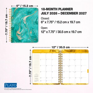 Crackled Blush | 2027 6 x 7.75 Inch 18 Months Weekly Desk Planner | Foil Stamped Cover | July 2026 - December 2027 | Plato | Planning Bild 7