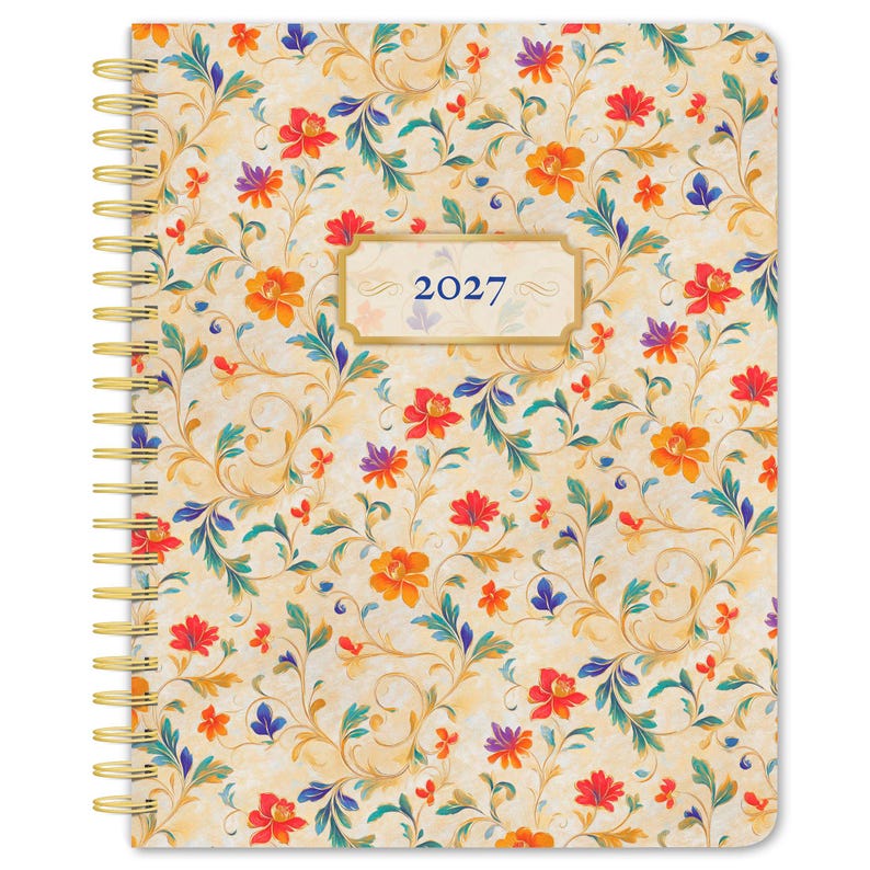 Tuscan Delight | 2027 6 x 7.75 Inch Weekly Desk Planner | Foil Stamped Cover | BrownTrout | Stationery Elegant Exclusive image 1