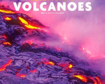 Hawaiʻi Volcanoes | 2027 12 x 24 Inch (Hanging) Monthly Square Wall Calendar | Plastic-Free | BrownTrout | Kīlauea Mauna Loa