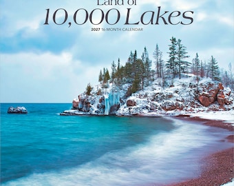 Land of 10 000 Lakes | Minnesota Places | 2027 12 x 24 Inch (Hanging) Monthly Square Wall Calendar | Plastic-Free | BrownTrout | USA Midwest