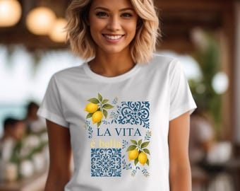 Zitronen Shirt, Retro Zitronen Shirt, Limoncello Shirt, Zitrone T-Shirt, Zitrus Liebhaber Shirt, Italien Reise Top, Italienisches Mädchen