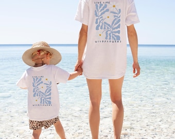 Partnerlook T-Shirt <Wildflower> Mama Tochter, Mama Sohn, Partnerlook Familie, Matching Outfit Mommy and Me, Mama und Ich Outfit, Papa Kind