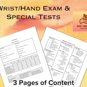 Op de afbeelding: Een printbaar werkblad voor fysiotherapeuten en andere zorgprofessionals. Het werkblad heeft de titel "Pols/Handonderzoek & Speciale Tests" en bevat secties voor patiëntinformatie, lichamelijk onderzoek en speciale tests. Het werkblad is ontworpen om zorgprofessionals te helpen bij het beoordelen en diagnosticeren van pols- en handaandoeningen.