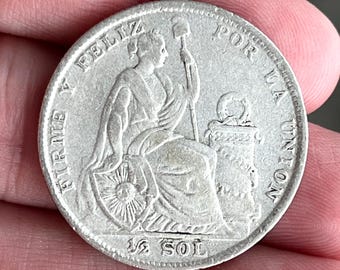 ペルー銀貨 1926年 – 座像自由の女神デザイン – 100年前の銀貨 – 南米