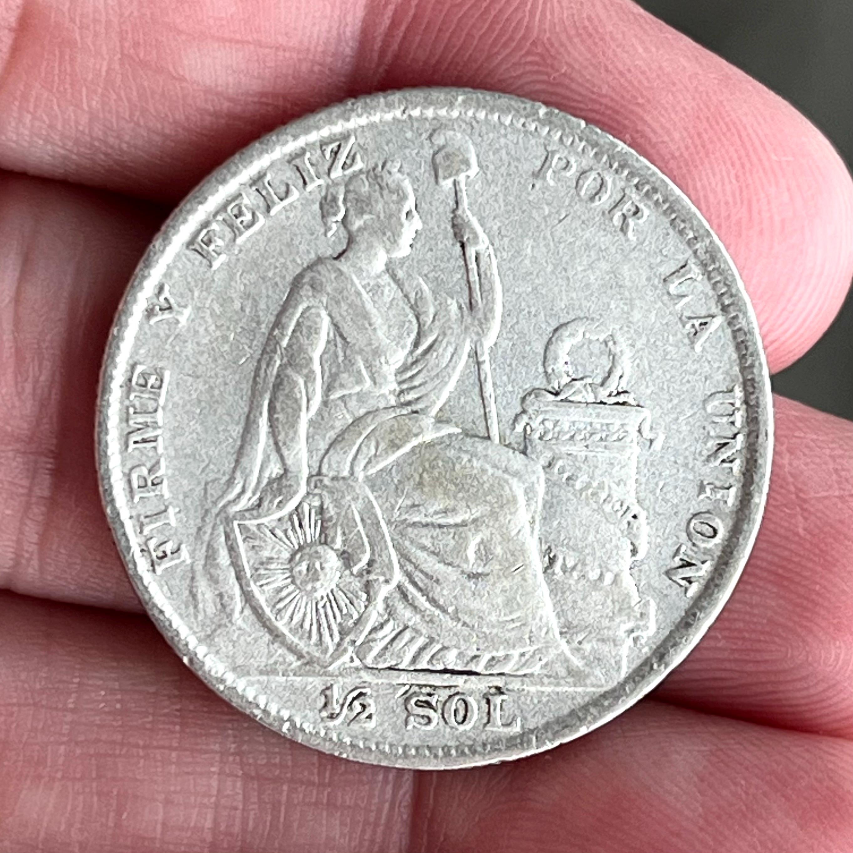ペルー銀貨 1926年 – 座像自由の女神デザイン – 100年前の銀貨 – 南米 