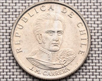 Moneta Chile z 1971 r. – 1 Escudo – José Miguel Carrera – Waluta krótkotrwała – Historyczna moneta Ameryki Południowej – Unikalna moneta łacińska XF