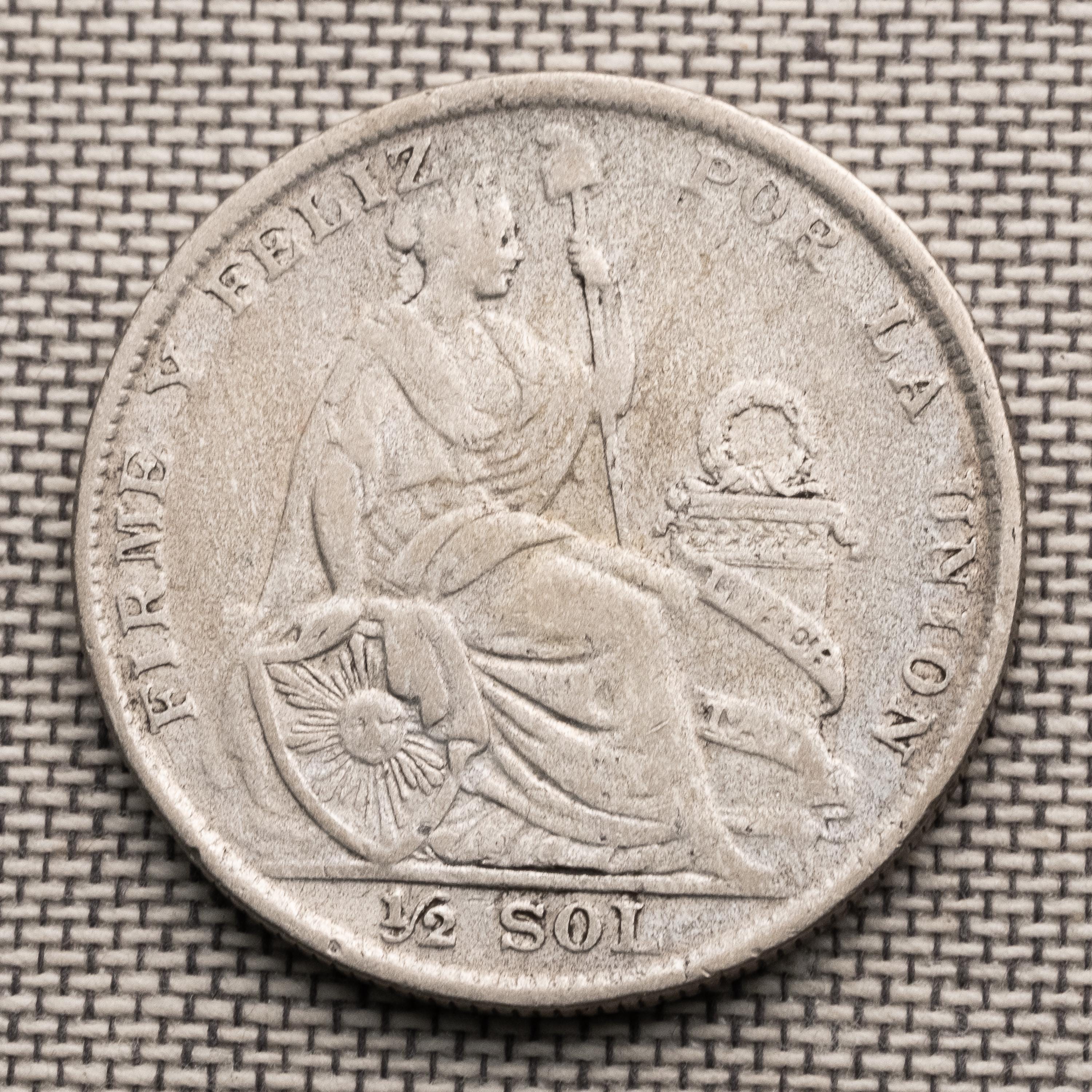 ペルー銀貨 1926年 – 座像自由の女神デザイン – 100年前の銀貨 – 南米