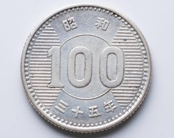 JAPAN - SILVER 100 YEN Coin - Year 34 - 1959 - Sheaf of Rice