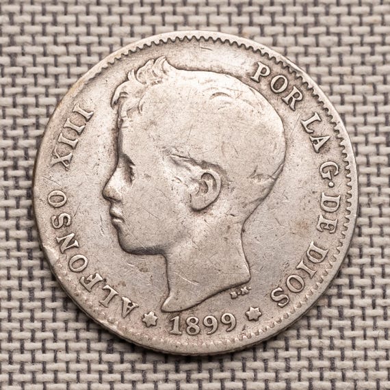 1900年 スペイン 1ペセタ銀貨 | VFコンディション | アルフォンソ13世