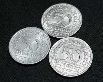 レア 1920 シュタット オーリグス プロイセン ライン 50 フェニヒ