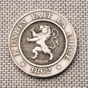 1862 Belgium 10 Centimes Coin – Leopold I Antique Belgian Coin – Rare XF Bronze Collectible – Over 160 Years Old – Historic Coin Gift