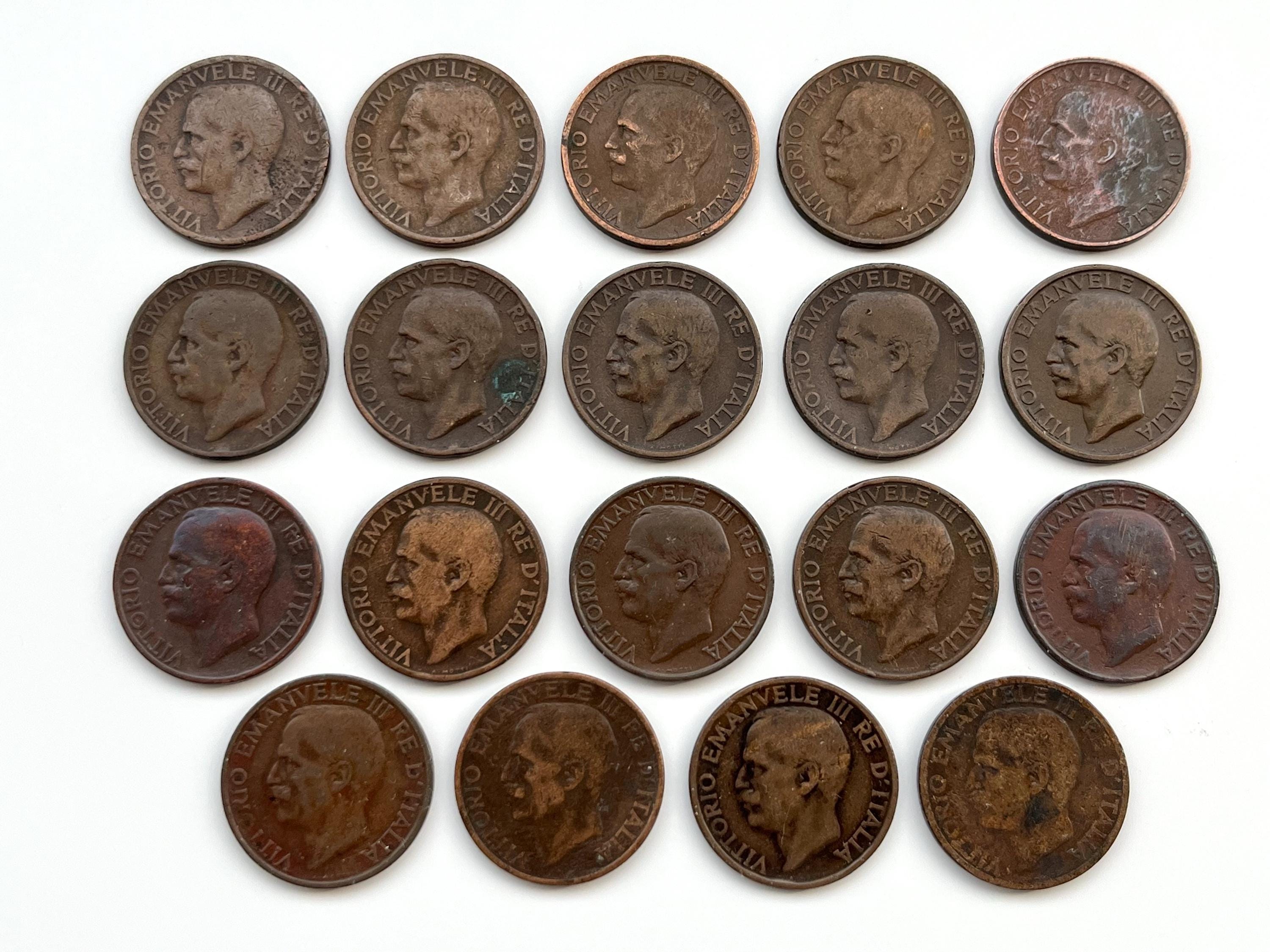 イタリア10センテジミ硬貨セット（1919～1937年） – フルシリーズ