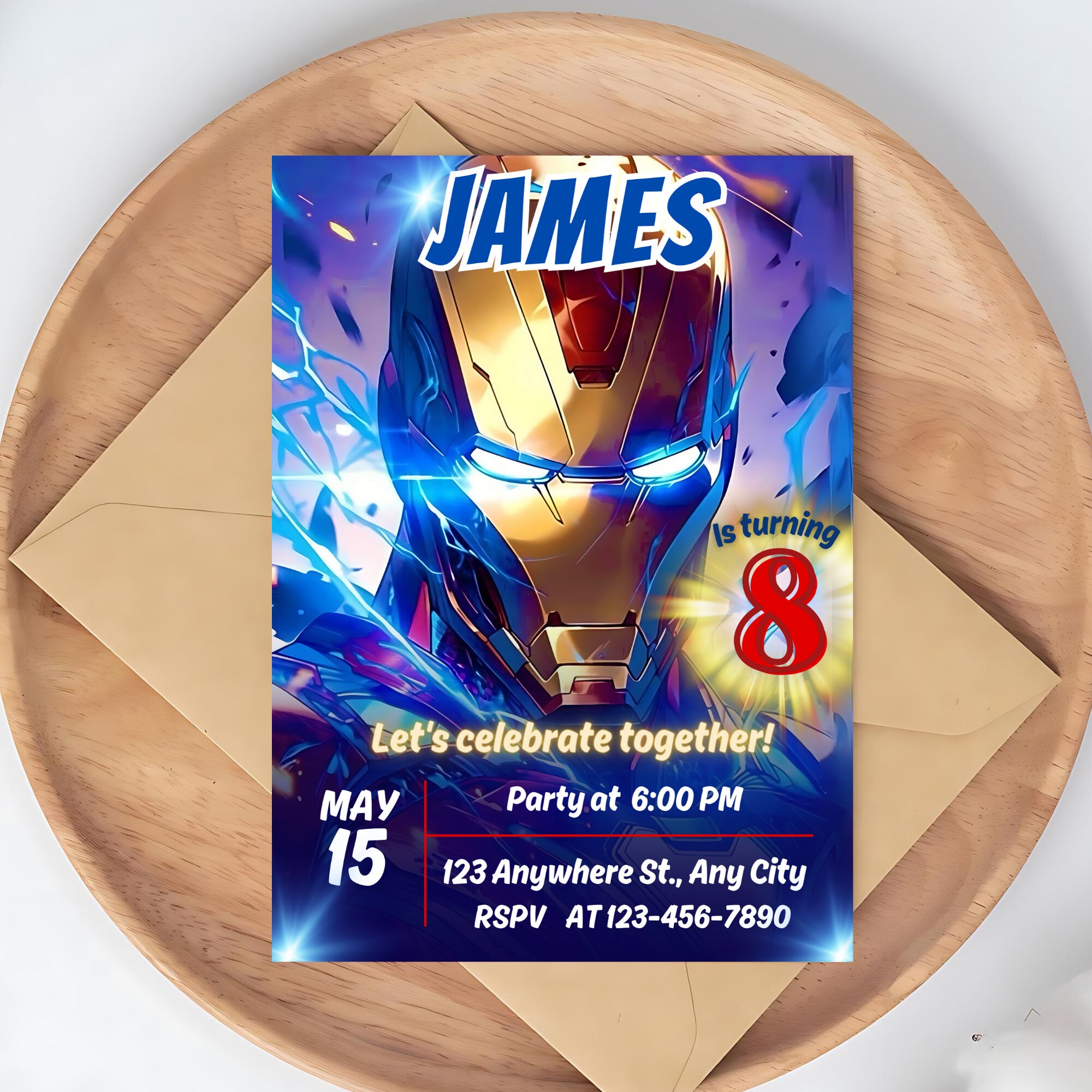 Iron Man Birthday Invitation Template | Editable Avengers Party ...
