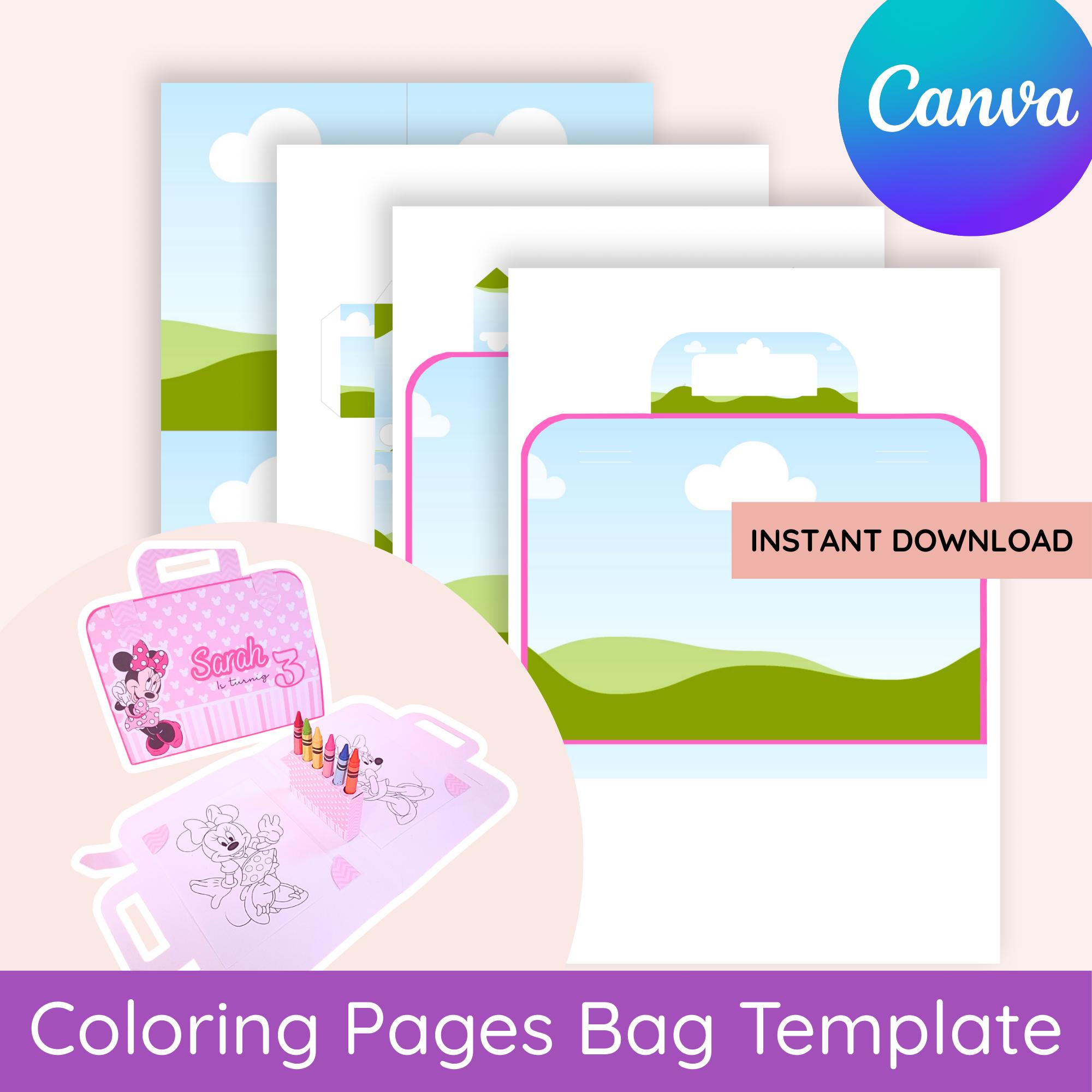 Kids Coloring Folder | Birthday Party Favor (canva Template, Instant ...