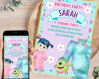 Monster Inc. Birthday Invitation | Customizable, Printable (Digital)