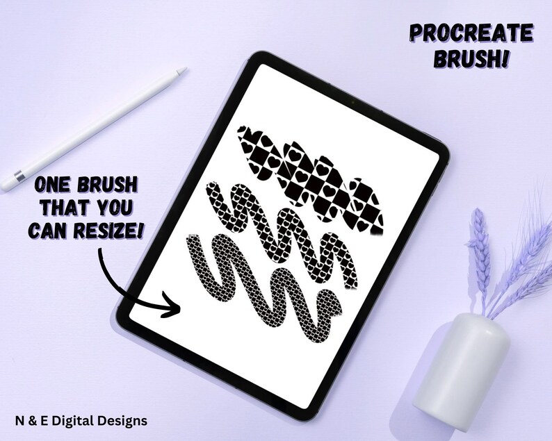 Heart Checkered Procreate Brush / Procreate Brushes / Checker / Checker