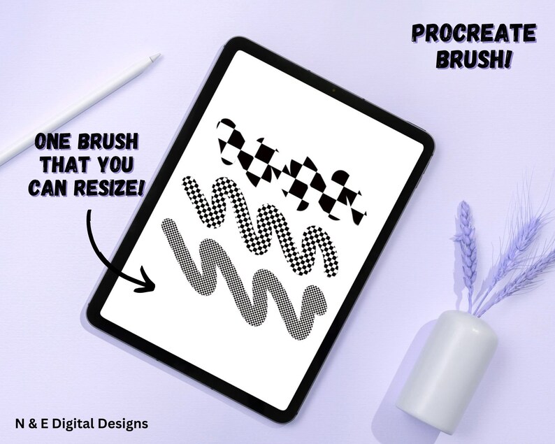 Checkered Procreate Brush / Procreate / Checker / Checker Pattern