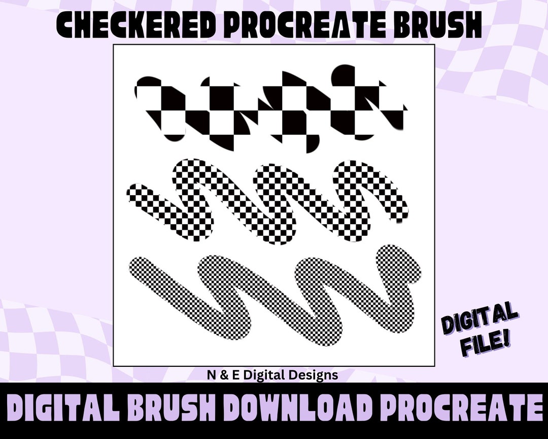Checkered Procreate Brush / Procreate / Checker / Checker Pattern