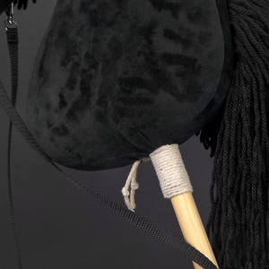Hobby horse with horse halter and reins (black coat) image 7