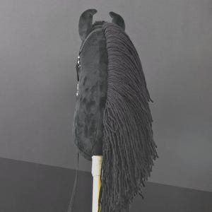 Hobby horse with horse halter and reins (black coat) image 8