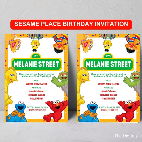 Sesame Street Birthday Party Invitation