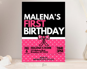 Invitation fête Minnie Mouse